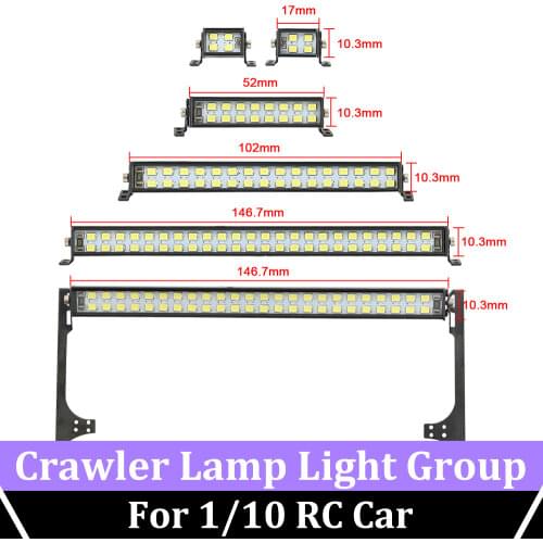 RC LED Lamp Strip Wrangler Roof Light Double Row Spotlights 24 36 Light Bar Multifunction Searchlight 1/10 SCX10 D90 TRX4 RC Car
