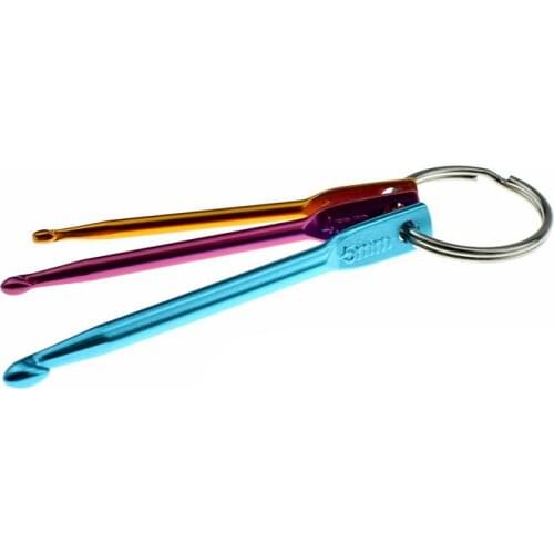 Random Color 3-5mm Aluminum Crochet Hook Set Portable Knitting Needles Yarn Weaving Handle Craft Home Supplies DIY Tool 1 Set