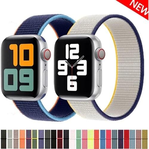 Strap for Apple Watch Band 44mm 40mm iWatch 42mm 38mm Smartwatch International Nylon Loop Sports Bracelet Apple Watch 3 4 5 SE 6