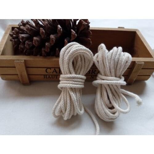 Mix 2 designs 3MMX22yards Diy accessories twisted round 100% cotton cord decoration rope Beige cotton rope hand woven drawstring