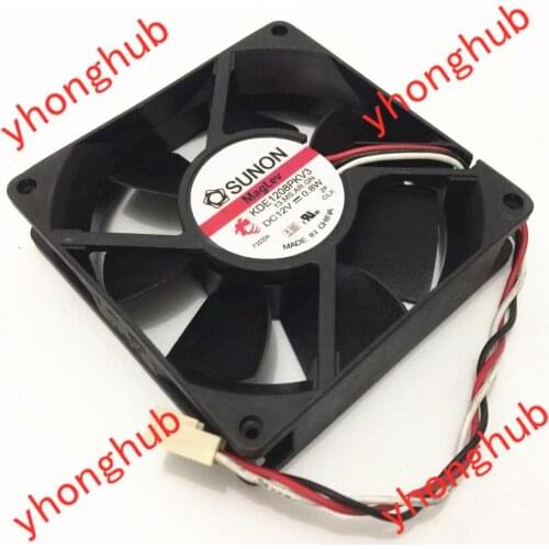 SUNON KDE1208PKV3 13.MS.AR.GN DC 12V 0.8W 3-Wire 80x80x20mm Server Cooling Fan