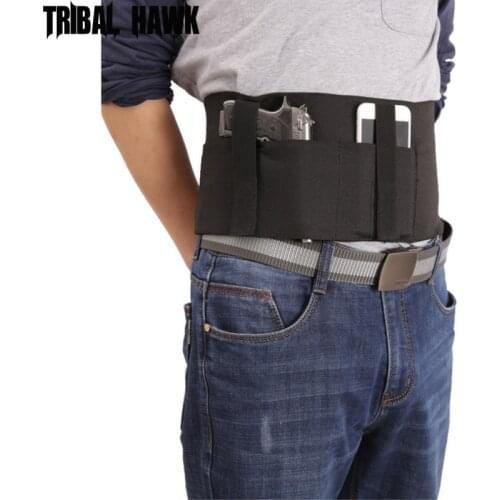 Tactical Belly Band Holster Right Left Hand Gun Pistol Glock Waist Support Belt Pouch Police War Battle Outdoor Hunting Girdle