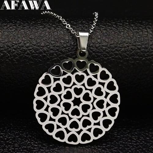 Heart Stainless Steel Heart Necklace for Women Silver Color Necklaces Pendants Jewerly acero inoxidable joyeria mujerN434S01
