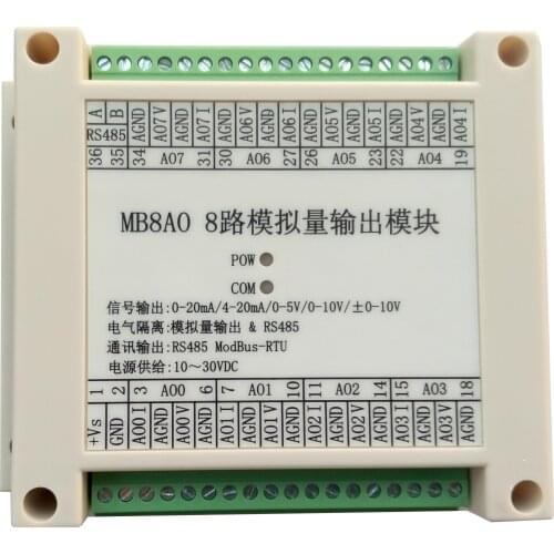 0-20MA/4-20MA/0-5V/0-10V/ + 10V Analog Output Acquisition Module RS485 MODBUS