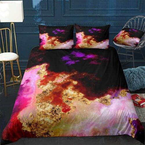 100 Starry Nebula In Space Quilt Cover Pillowcase 3Piece Comforter Bedding Set With Pillow Case Single Double Duvet Cover