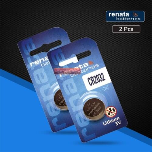2pc Swiss CR2032 Renata Button Battery 3V Li-ion Batteries For watches Remote Control Toy