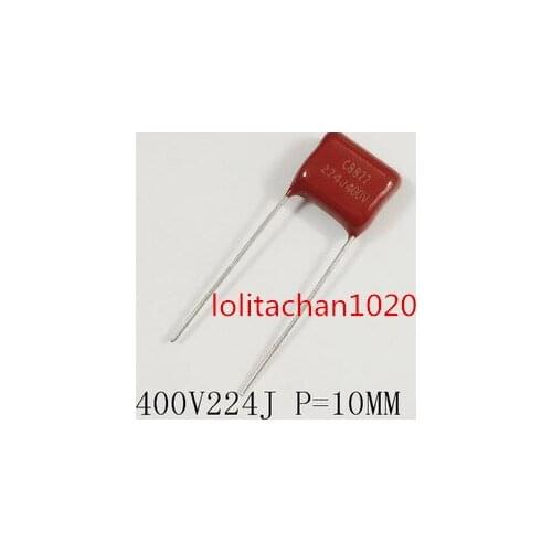 20pcs/lot CBB 224J 400V 0.22UF 224NF P10mm Metallized Film Capacito