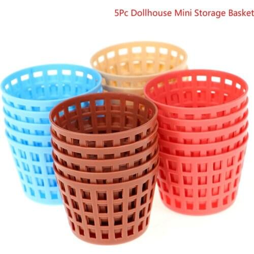 5Pc 3.5*3.2*3.1cm Mini Cute Dollhouse Storage Basket Dolls Miniature Decoration Doll Miniature Ornaments