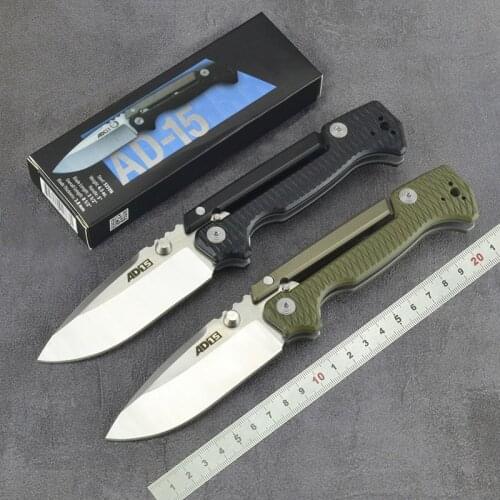 AD15 Cold Finish Steel Sharp Blade Tactical Knife G10 Handle Camping Rescue Outdoor Survival Folding knife pocket EDC Tool
