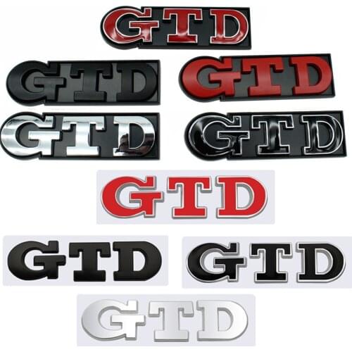 Car 3D Metal GTD Logo Decals Head Grill Emblem Rear Badge For VW Volkswagen Golf 3 4 5 6 7 8 R MK4 MK7 MK6 MK5 Styling Sticker