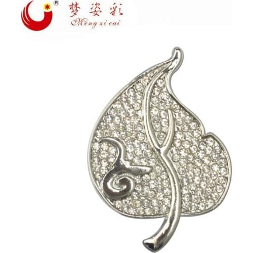 Mziking new Yasufumi Nine white Alloy Leaf brooches Femal Rhinestone broaches Lapel Pin Thailand 9 IX Brooch X1820