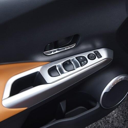 For LHD Nissan Kicks 2016 2017 2018 Door Window Switch Lift Button Cover Trim car-styling Interior decoration accessory