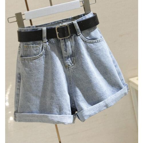 Streetwear Summer Denim Shorts Womens High Waist Students Casual Wide Leg Shorts For Women White Loose Jeans Hotpants C7460