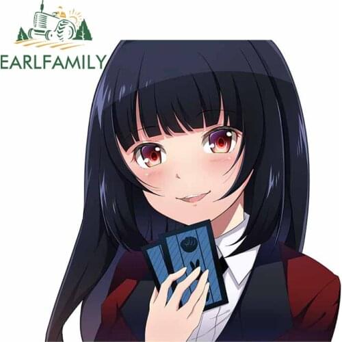 EARLFAMILY 13cm x 12.9cm For Kakegurui Car Stickers Refrigerator Decal Windows Auto Car Assessoires Decals For JDM SUV RV