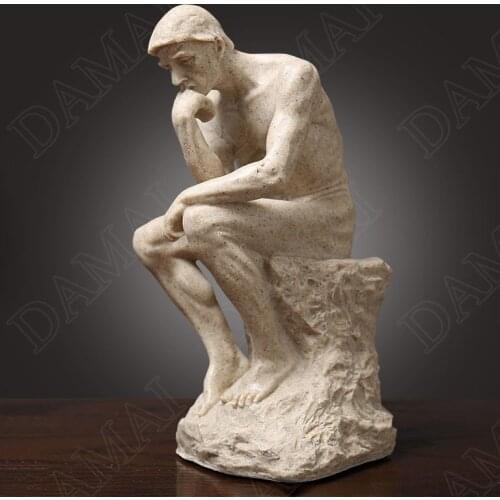 European Style Resin Statue David Thinker Living Room Statues Art Bedroom Desktop Accessories Home Decoration Modern Ornaments