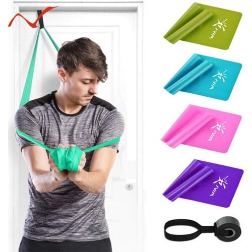 Fitness Resistance Bands Set of 3 Elastic Bands with Door Anchor For Gym Training Workout Physical Therapy Stretching Pilates