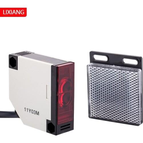 E3JK-R4M2 Retro-Reflective Dark-ON Pre-Wired Type DC 12-24V Photoelectric Sensor Switch with E39-R1 Reflector Free Shipping