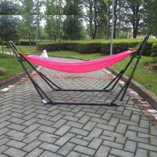 Imported elastic cloth outdoor hammock with stand,traveling garden camping portal swings, pink , blue , red color in stock 1pcs