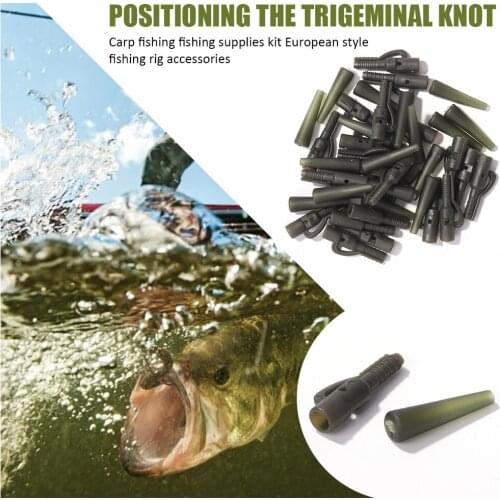 50pcs/Set Fishing Sleeve Tubes Replacement Terminal Tackle Safety Clips Tail Rubber Tubes Carp Fishing Accessories Tool