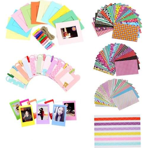 Gosear 109PCS DIY Photo Pictures Frame SetPicture Case Storage for Fujifilm Instax Mini 8 7 S 9 25 50 70 90 Instant Camera Film