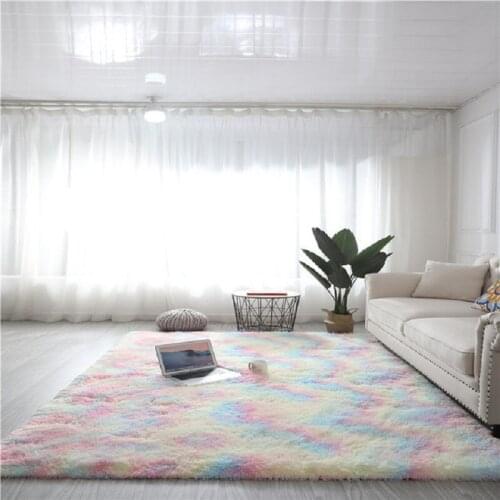 Carpet Printed Plush Floor Fluffy Mats Kids Room Faux Fur Area Rug Living Room Mats Silky Rugs