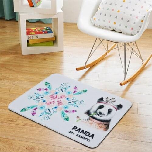 Panda Print Carpets For Living Room Cartoon Soft Rug Baby Room Cute Game Crawl Rugs Kids Bedroom Computer Mat Chair Floor Carpet