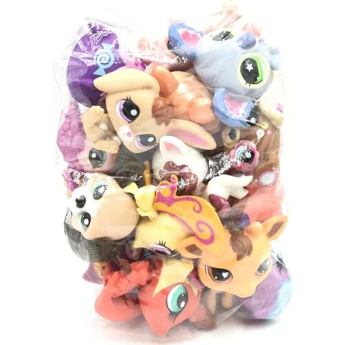 LPS CAT 10pcs/lot Mini Pet Shop Toys Cute Stands Cat Dog Old Rare Original Figure Animal Collection Kitten Collie Spaniel