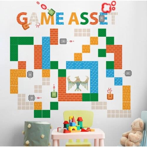 DIY Square Game Wall Stickers Kids Room Nursery Wall Decoration Living Room Bedroom Decor Creative Vinyl Floor Stickers