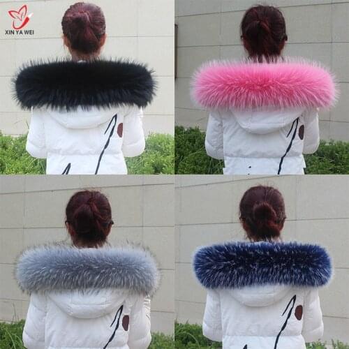 Natural Fur Collar Shawl Sweater Coat Collar Scarves Luxury Fur Raccoon Neck Cap Winter Real Fur Collar And Scarves women scarf