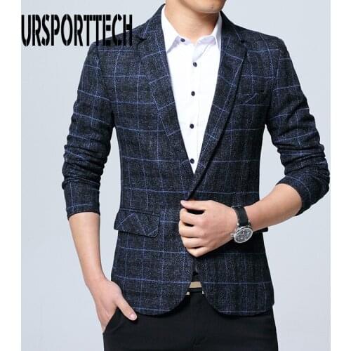 New Brand Men Suit Blazer Autumn Slim Fit One Button Suit Blazer Fashion Formal England Style Mens Classic Wedding Suit Jackets