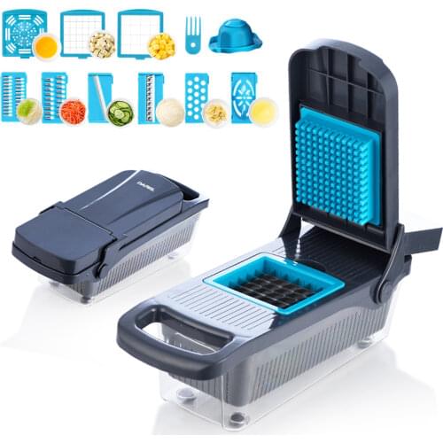 Vegetable Cutter Egg Slicer Onion Replaceable Blades Food Chopper Vegetable Chopper Dicer Vegetable Fruits Slicer with Container