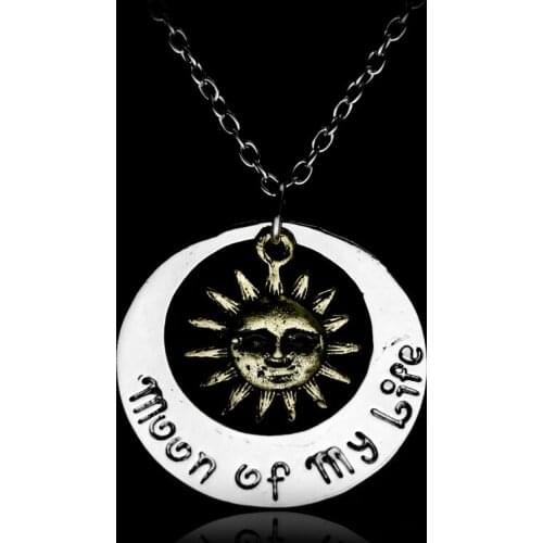 Moon of My Life Necklace sun and stars Pednant Necklace Link Chain Necklace Collier Colar Movie Jewelry Gift for Unisex