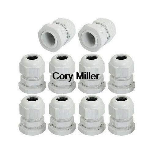 PG13 Waterproof Connector Gland White for 7-12mm Diameter Cable