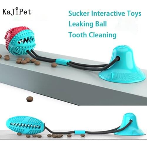 Squeak chew dog toys Leaking ball for cats pet toothbrush puppy toys Silicon Sucker interactive dog chew toys for cat pets Puppy
