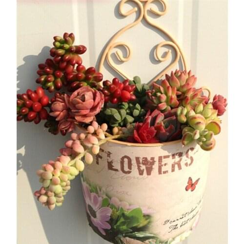Romantic Plastic Wall Hanging Planter Plant Flower Pot Trough Garden Fence Balcony Railing Flower Basket Garden Decoration