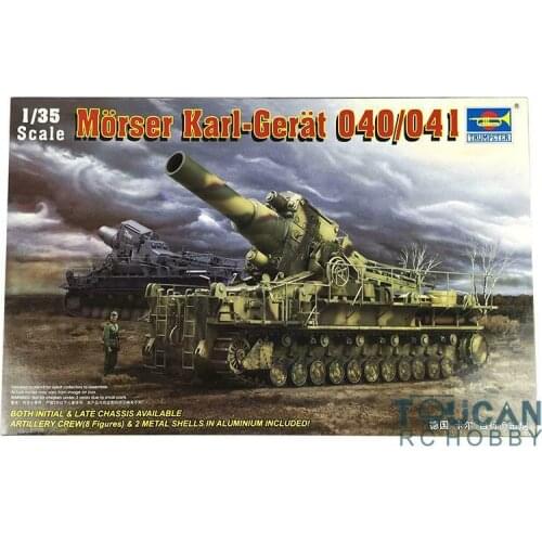 Trumpeter 00215 1/35 German Karl Self-propelled Mortar Railway Gun Kit Model TH06928-SMT6