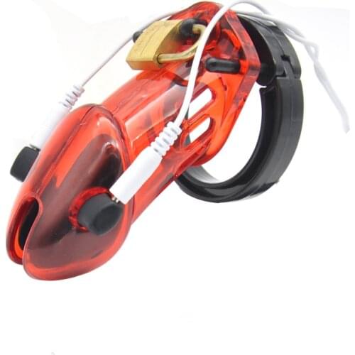 Happygo, Male Electro Chastity Device,Corona Cock Cage,with 5 Size Penis Ring,Cock Ring,Chastity Belt,A191-4