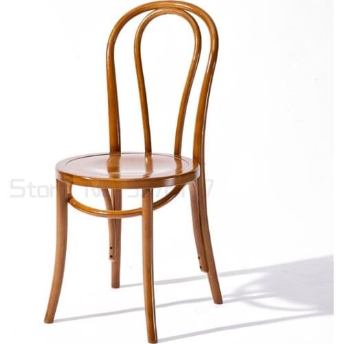 Solid wood Vintage rattan dining chair household backrest simple dining table restaurant creative sonette chair