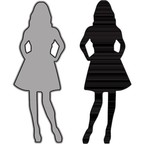 Cutting Dies Elegant Women In Short Dresses Hair For DIY Scrapbooking Embossing Album Paper Cards Dies 2021 New