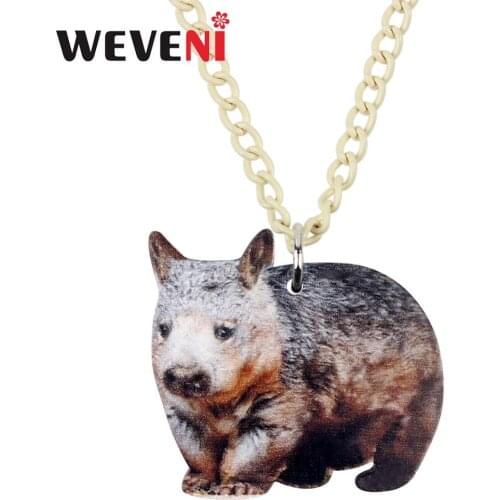 WEVENI Acrylic Stupid Cute Wombat Pendant Necklace Choker Chain Fashion Unique Design Jewelry For Women Girls Gifts Accessories