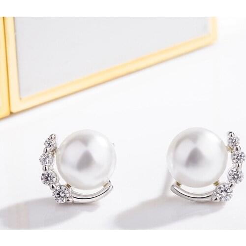 Pearl Jewelry S925 Sterling Silver Earrings for Women Aros Mujer Orecchini Pearl Bizuteria Wedding Gemstone Garnet Stud Earrings