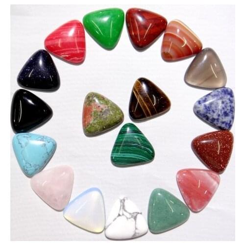 10/25mm Natural stone Turquoises Quartz crystal triangle cabochon beads for Diy Jewelry Making Necklace Accessories10PCS