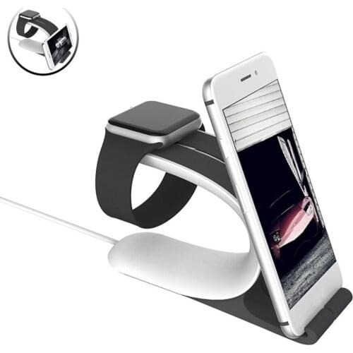 2 in 1 Desktop Station Charging Dock Holder for Apple iPhone 6 7 8 X For iWatch
