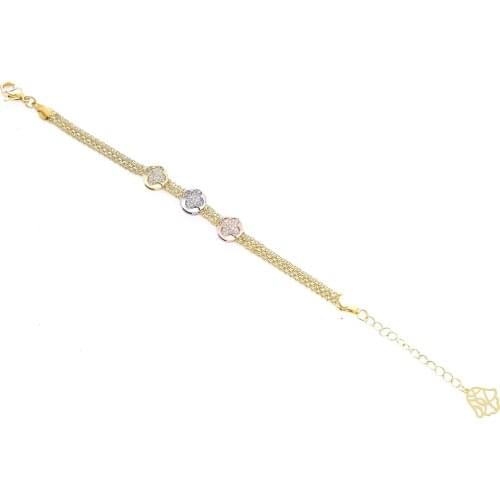 2021June Moroccan new design Tricolor circle bracelet women wedding charm gold bracelet