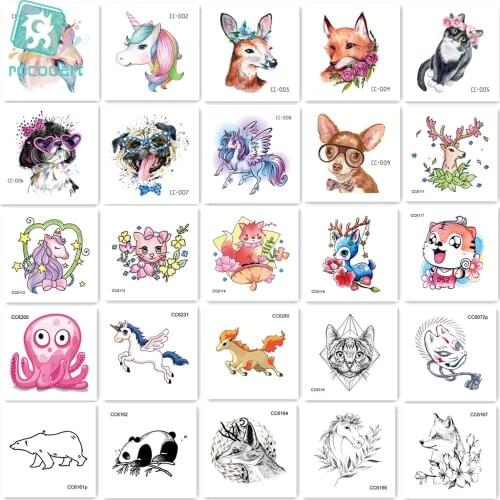 25pcs Cartoon Unicorn Tattoo sticker Cute Horse Dog Deer Fake Taty Children Tatouage Temporaire Body Art Waterproof Tatoo