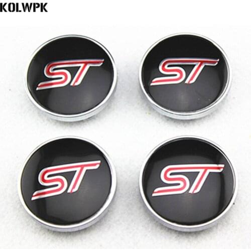 4pcs 60mm Car Styling Accessories Emblem Wheel Hub Caps Center Cover ST For Ford Focus 2 Focus 3 FIESTA Kuga FUSION ESCAPE EDGE