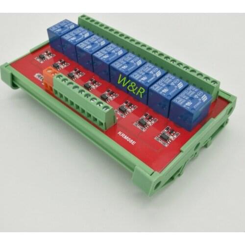 8-channel intermediate relay module /PLC extension plate/guide rail mounting/high or low trigger 5/12/24V/ optional