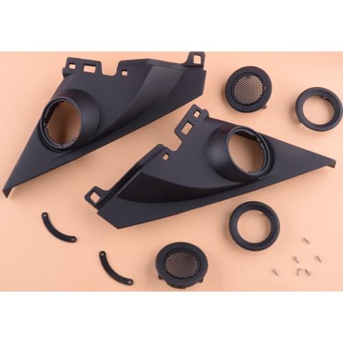Beler Black 2Pcs Front Door Tweeters Speakers Cover Panel Trim Kit Fit for Honda Civic 10th 2016 2017 2018 2019