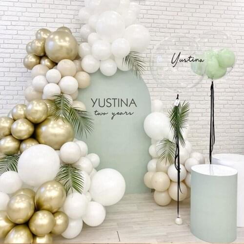 White Chorme Gold Balloon Garland Arch Kit Ballons Bride Wedding Globos Birthday Party Decorations Valentines Day Supply Shower