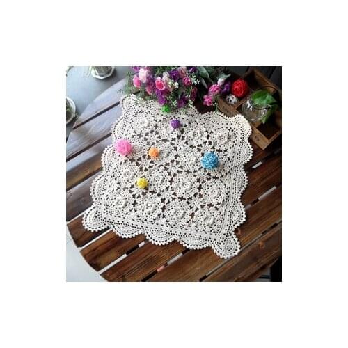 Free shipping fashion design 3D flowers crochet lace cover for sofa armrest cutout stereo cover towel rustic vintage towel